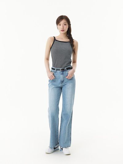 PLASTIC ISLAND Striped Sleeveless Top (PR2CT961)