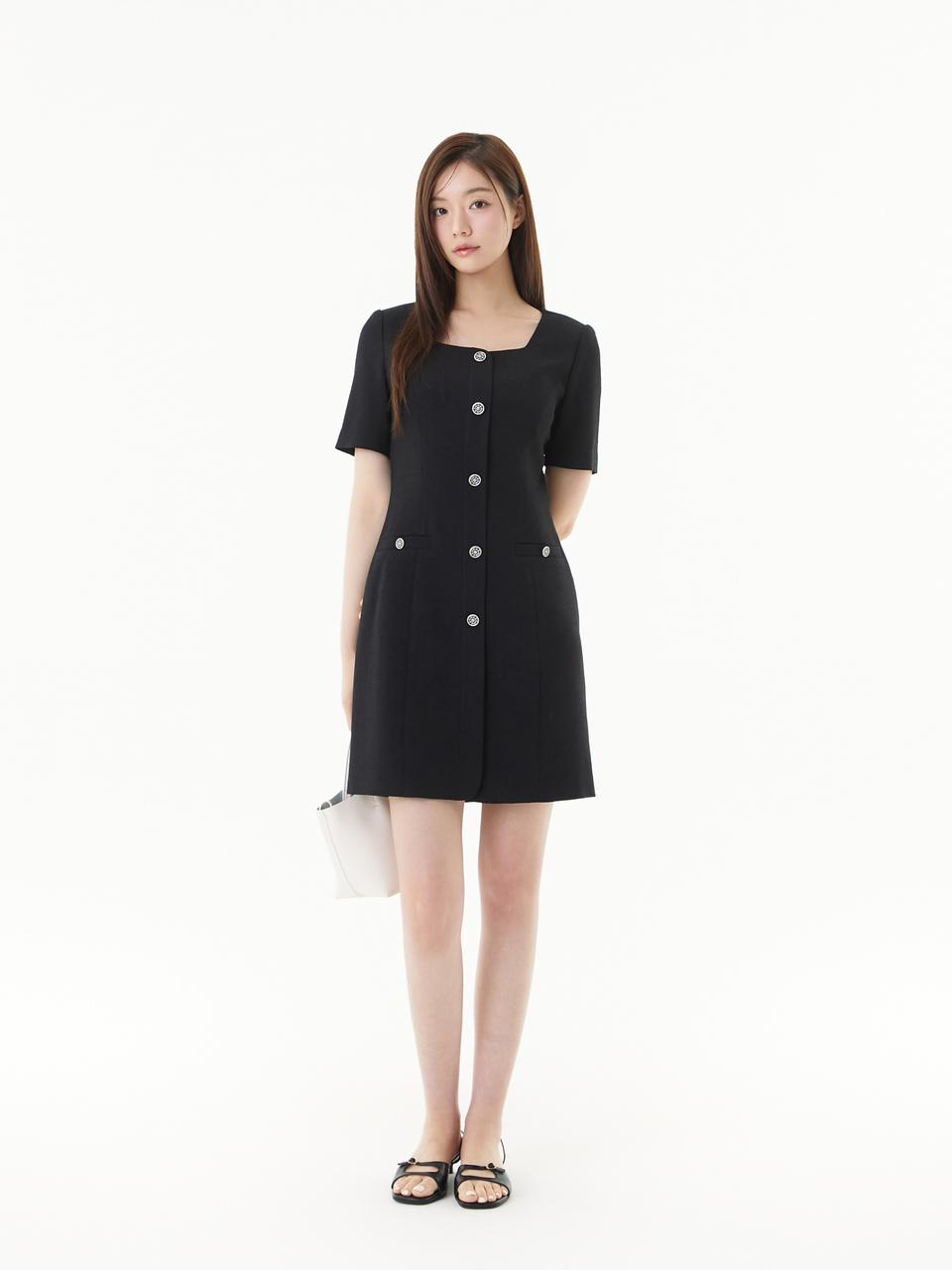 PLASTIC ISLAND Tweed Mini Dress (PR2WO064)
