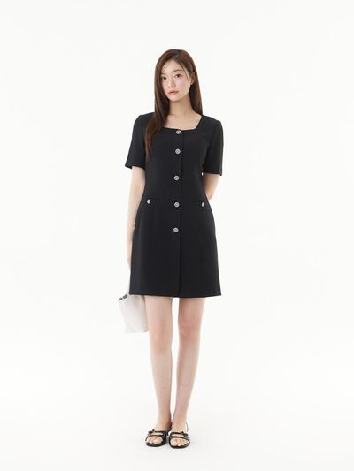 PLASTIC ISLAND Tweed Mini Dress (PR2WO064)