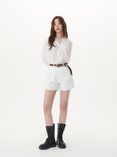 PLASTIC ISLAND Vintage Denim Short Pants (PR2DP568)