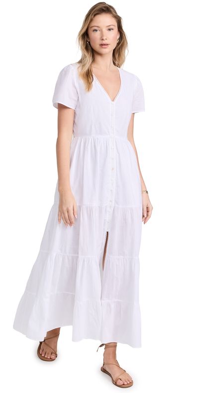 Playa Lucila Playa Lucila Button Maxi Dress White XS