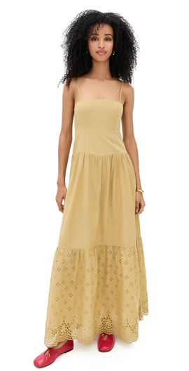 Playa Lucila Playa Lucila Eyelet Hem Dress Khaki