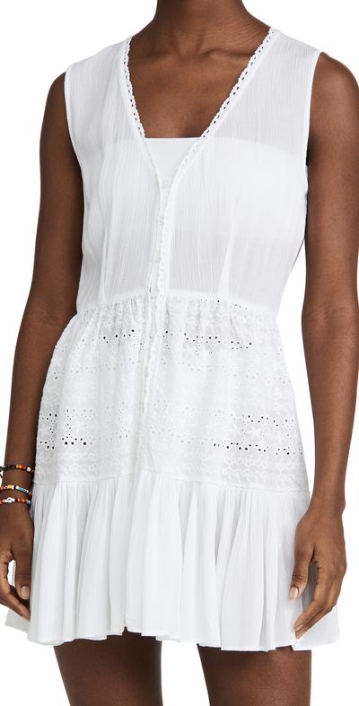 Playa Lucila Playa Lucila Eyelet Mini Dress White M