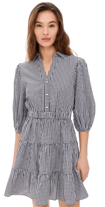 Playa Lucila Playa Lucila Gingham Collared Dress Black Gingham XL