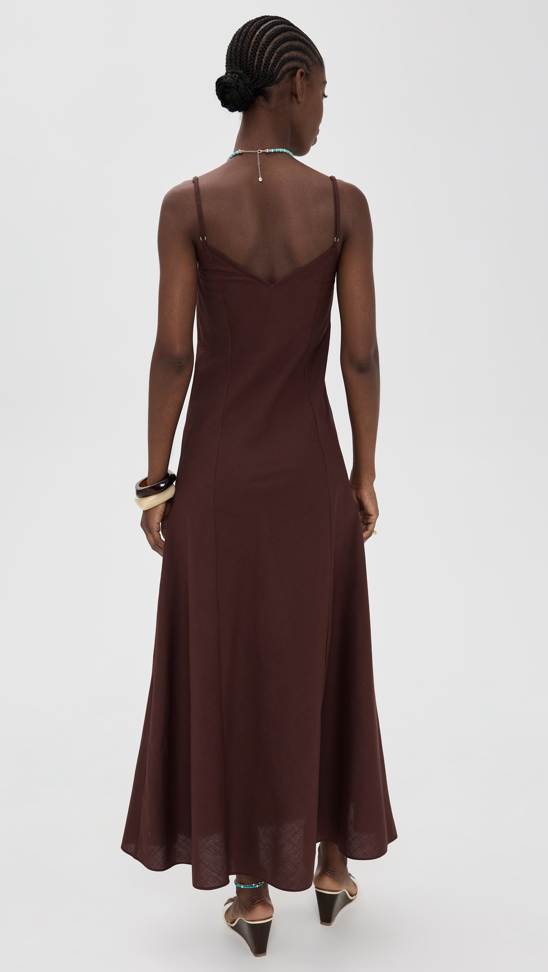 brown dresses short Nalla Maxi Dress White main image 1