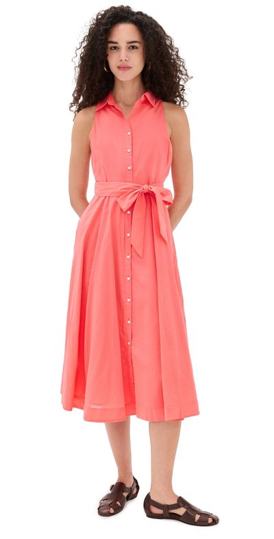 Playa Lucila Playa Lucila Midi Shirtdress Coral
