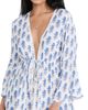 Playa Lucila Playa Lucila Mini Border Print Kimono Blue Border Print S - 1