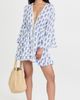 Playa Lucila Playa Lucila Mini Border Print Kimono Blue Border Print S - 5