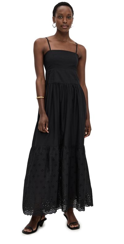 Playa Lucila Playa Lucila Square Neck Maxi Dress Black XL