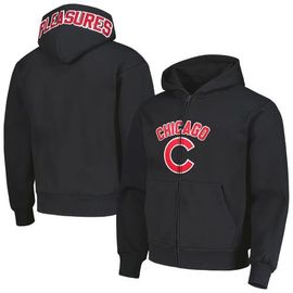 PLEASURES Men's PLEASURES Black Chicago Cubs Opening Day Full-Zip Hoodie 