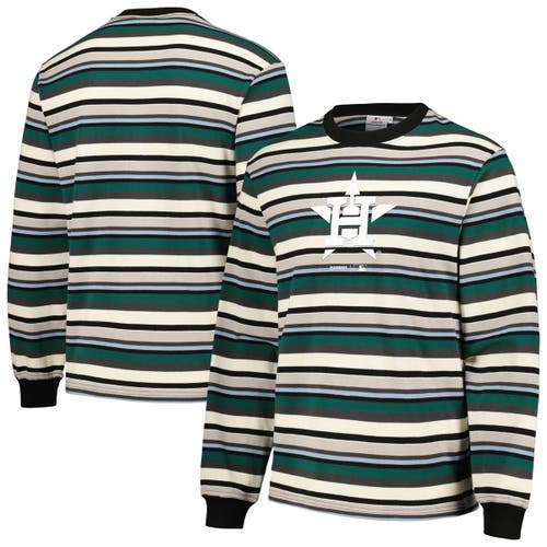 PLEASURES Men's PLEASURES Cream/Green Houston Astros Ballpark Long Sleeve T-Shirt 