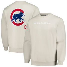 PLEASURES Men's PLEASURES Gray Chicago Cubs Ballpark Pullover Sweatshirt 