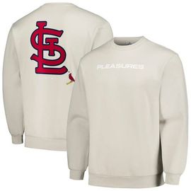 PLEASURES Men's PLEASURES Gray St. Louis Cardinals Ballpark Pullover Sweatshirt 