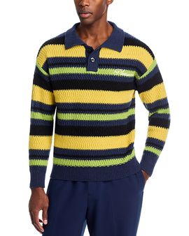 Pleasures Pleasures Cooper Striped Polo Sweater