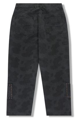 PLEASURES PLEASURES Cowhide Print Stud Double Knee Pants