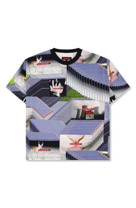 PLEASURES PLEASURES Crash Graphic Print Oversize Cotton T-Shirt