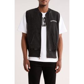 PLEASURES PLEASURES Embroidered Logo Denim Vest