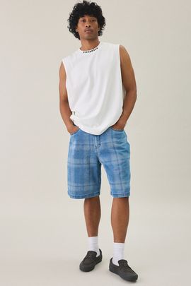PLEASURES PLEASURES Experiment Jorts in Pale Blue, Men's at Urban Outfitters