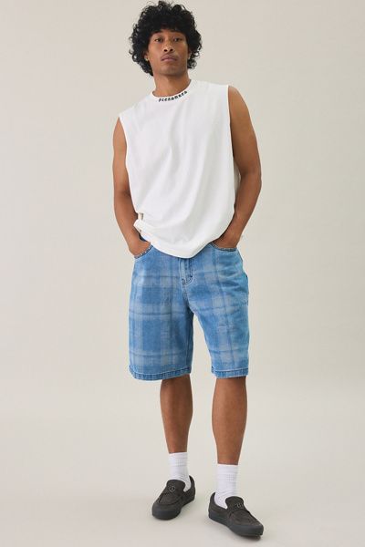 PLEASURES PLEASURES Experiment Jorts in Pale Blue, Men's at Urban Outfitters