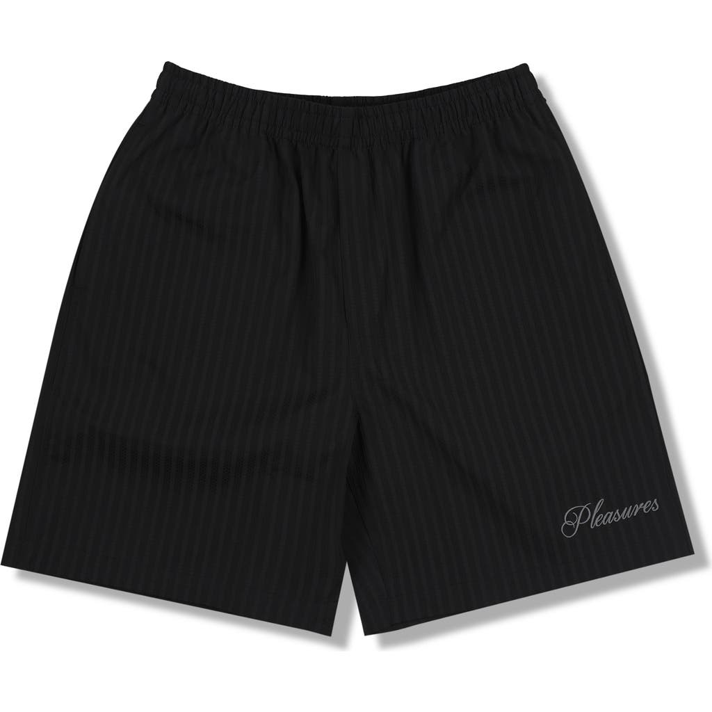 PLEASURES PLEASURES Fortunate Textured Stripe Active Shorts