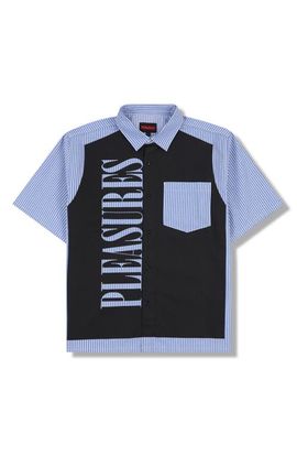 PLEASURES PLEASURES Onyx Stripe Graphic Button-Up Shirt