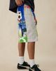 PLEASURES PLEASURES Soccer Flag Pattern Paneled Wide Leg Shorts in Assorted, Men's at Urban Outfitters - 4