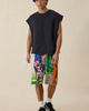 PLEASURES PLEASURES Soccer Flag Pattern Paneled Wide Leg Shorts in Assorted, Men's at Urban Outfitters - 6