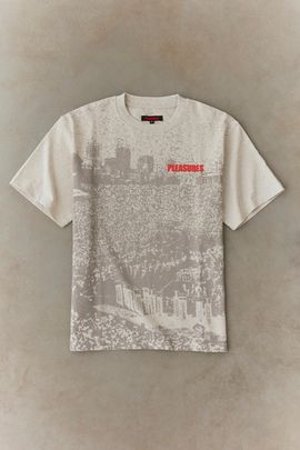 PLEASURES PLEASURES Soccer Graphic Heavyweight Tee in Grey, Men's at Urban Outfitters