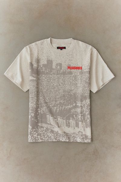 PLEASURES PLEASURES Soccer Graphic Heavyweight Tee in Grey, Men's at Urban Outfitters