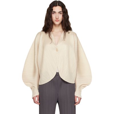PLEATS PLEASE ISSEY MIYAKE PLEATS PLEASE ISSEY MIYAKE Beige Coast Cardigan