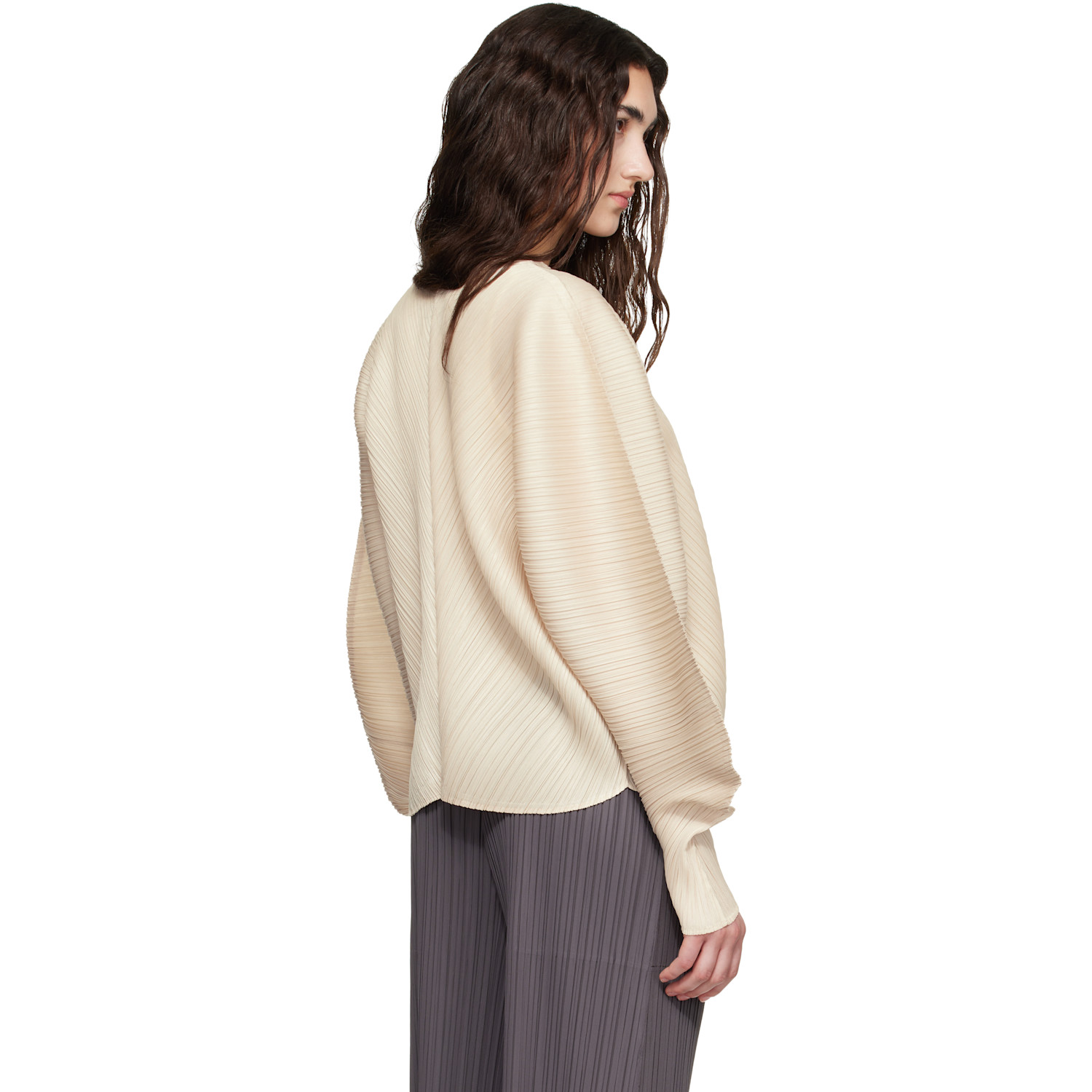 PLEATS PLEASE ISSEY MIYAKE - Beige Coast Cardigan