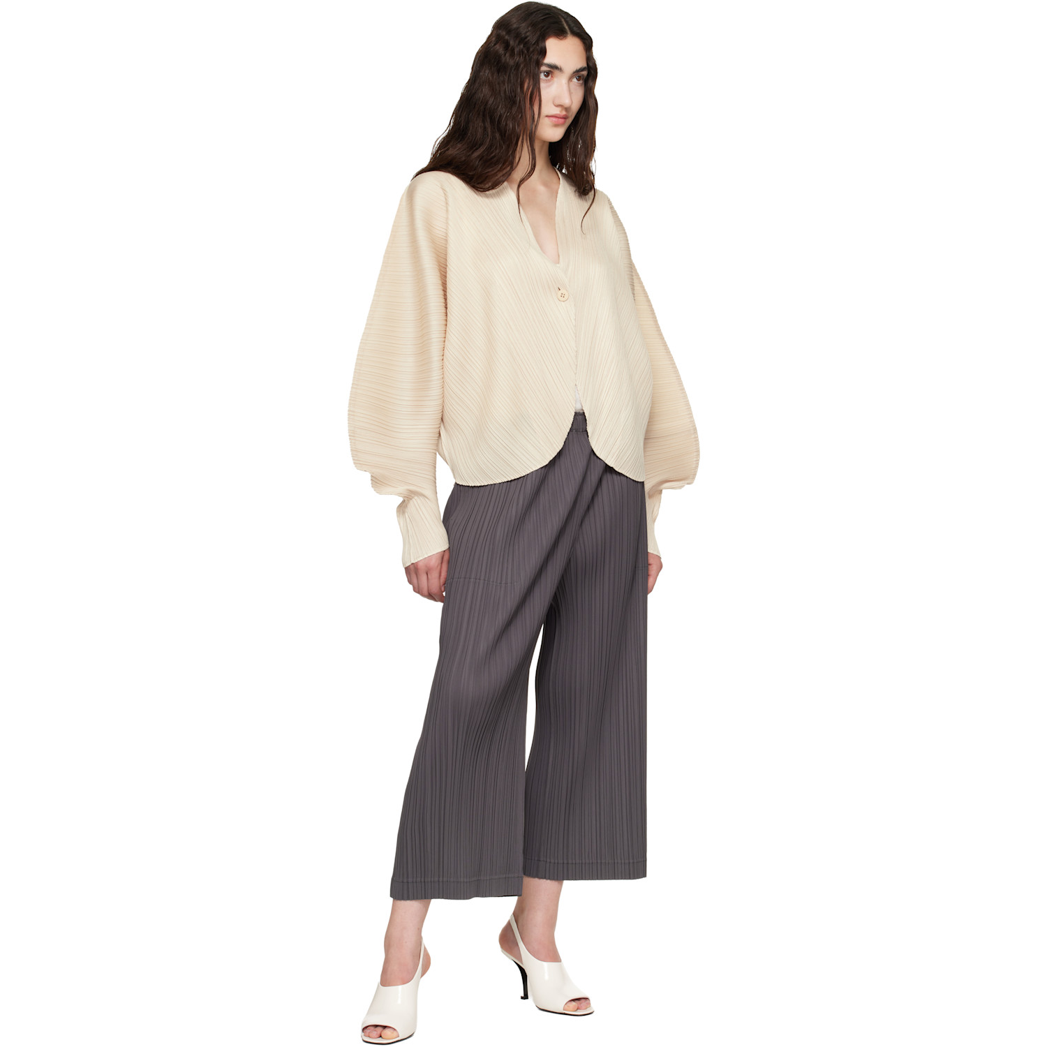 PLEATS PLEASE ISSEY MIYAKE - Beige Coast Cardigan