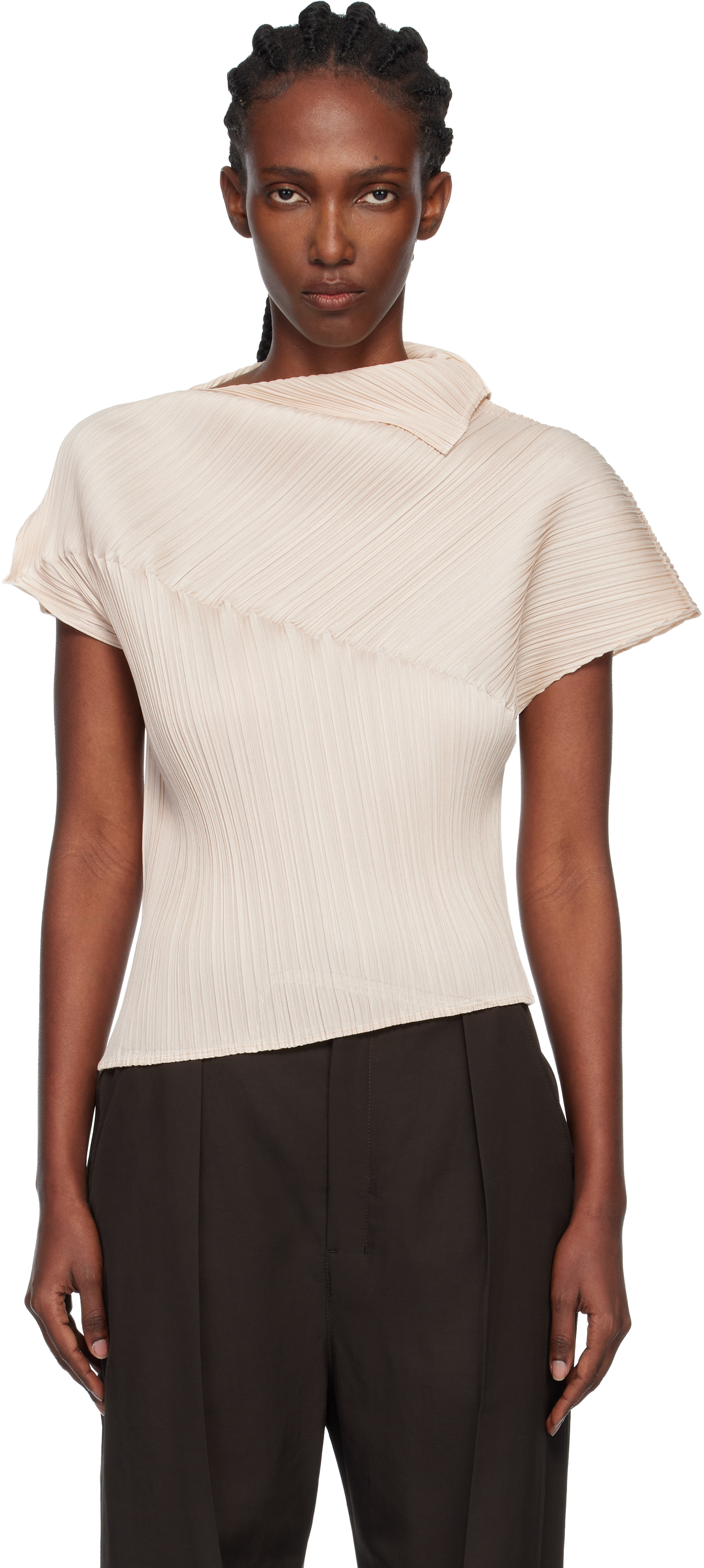PLEATS PLEASE ISSEY MIYAKE - Beige Leap Top