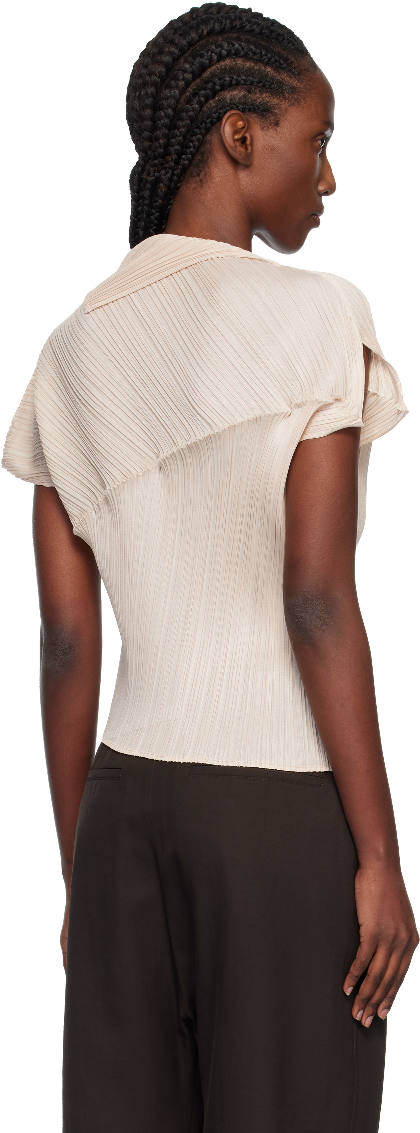 PLEATS PLEASE 半袖トップス ベージュ Pleats Please Issey Miyake Tops