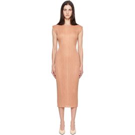 PLEATS PLEASE ISSEY MIYAKE PLEATS PLEASE ISSEY MIYAKE Beige Monthly Colors June Midi Dress