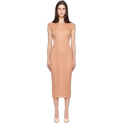 PLEATS PLEASE ISSEY MIYAKE PLEATS PLEASE ISSEY MIYAKE Beige Monthly Colors June Midi Dress