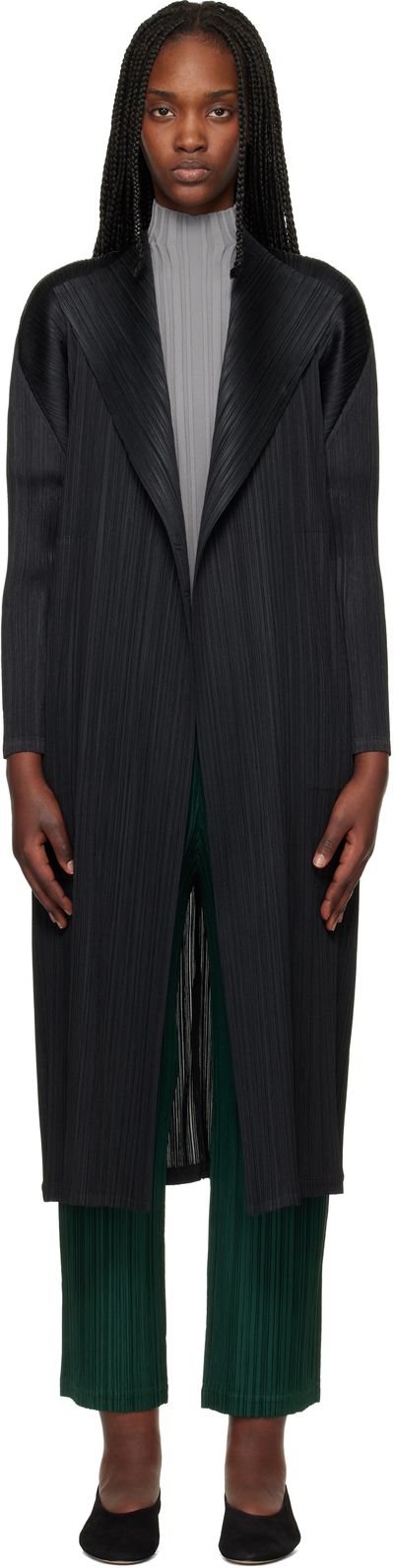 PLEATS PLEASE ISSEY MIYAKE PLEATS PLEASE ISSEY MIYAKE Black Facade Coat