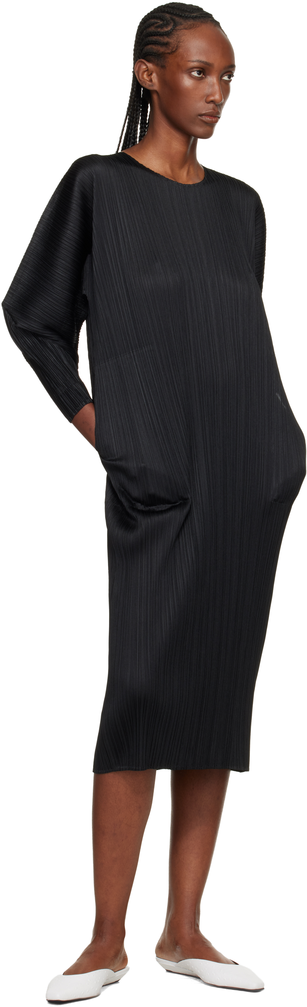 PLEATS PLEASE ISSEY MIYAKE - Black Skyline Midi Dress