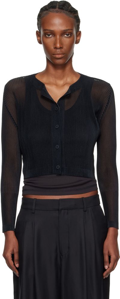 PLEATS PLEASE ISSEY MIYAKE PLEATS PLEASE ISSEY MIYAKE Black Tatami April Cardigan