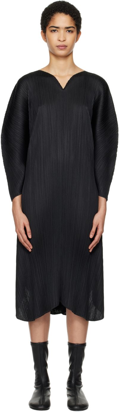 PLEATS PLEASE ISSEY MIYAKE PLEATS PLEASE ISSEY MIYAKE Black Wormhole Midi Dress