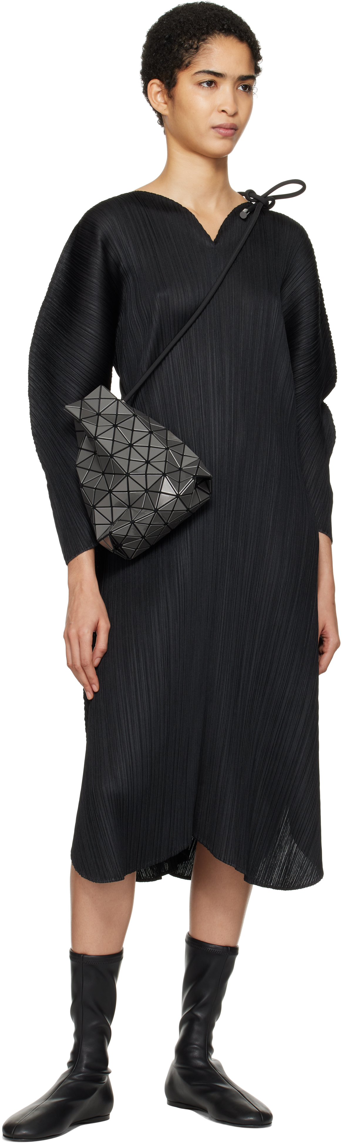 PLEATS PLEASE ISSEY MIYAKE - Black Wormhole Midi Dress