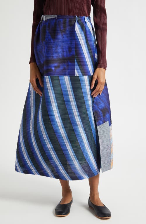Pleats Please Issey Miyake - City Collage Pleated Midi Skirt