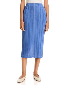 Pleats Please Issey Miyake Pleats Please Issey Miyake Denim Midi Skirt