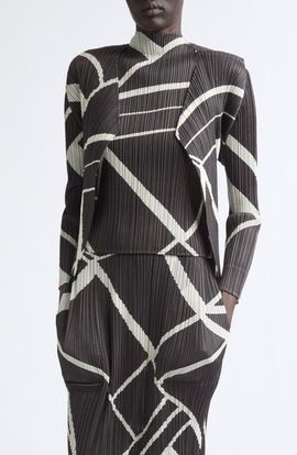 Pleats Please Issey Miyake Pleats Please Issey Miyake Fold Line Open Cardigan