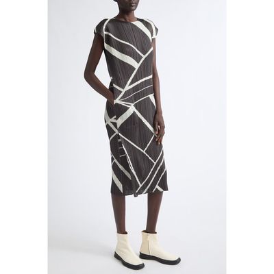 Pleats Please Issey Miyake Pleats Please Issey Miyake Fold Line Pleated Midi Dress