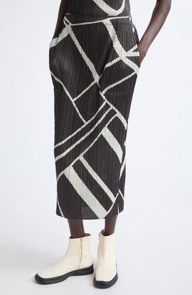 Pleats Please Issey Miyake Pleats Please Issey Miyake Fold Line Pleated Midi Skirt