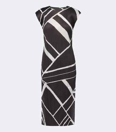 Pleats Please Issey Miyake Pleats Please Issey Miyake Fold Line pleated printed midi dress