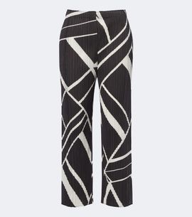 Pleats Please Issey Miyake Pleats Please Issey Miyake Fold Line pleated printed wide-leg pants