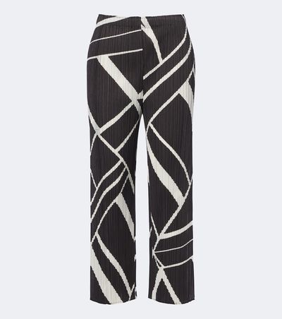 Pleats Please Issey Miyake Pleats Please Issey Miyake Fold Line pleated printed wide-leg pants