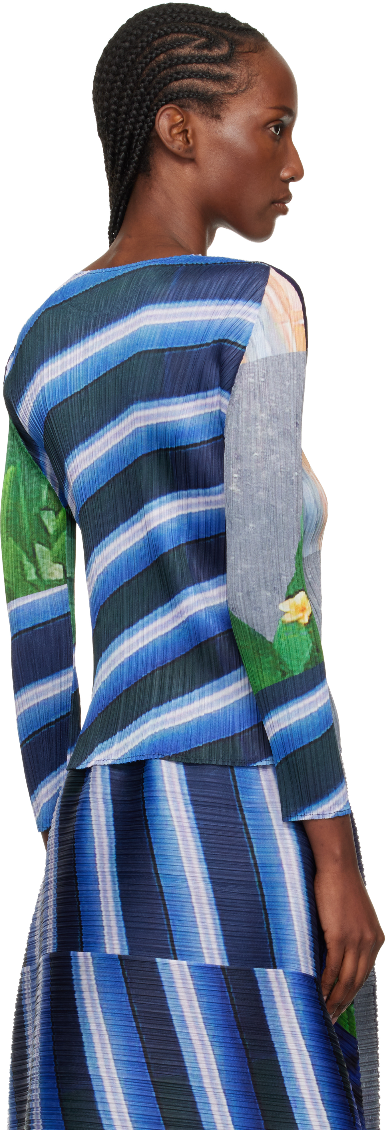 PLEATS PLEASE ISSEY MIYAKE - Gray & Navy City Collage T-shirt